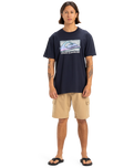 The Quiksilver Mens Retro Fade T-Shirt in Dark Navy