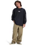 The Quiksilver Mens Mercury Old English Long Sleeve T-Shirt in Black