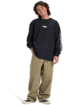 The Quiksilver Mens Mercury Old English Long Sleeve T-Shirt in Black