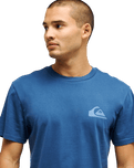 The Quiksilver Mens Mini Logo T-Shirt in Dark Denim