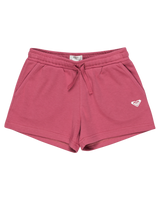 The Roxy Girls Girls Surf Feeling Terry Jogger Shorts in Heather Rose