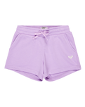 Girls Surf Feeling Terry Jogger Shorts in Crocus Petal