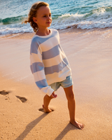 The Roxy Girls Girls Little Things Sweatshirt in Skyway Strictly Stripe