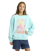 The Roxy Girls Girls Lineup Sweatshirt in Aqua Splash