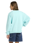 The Roxy Girls Girls Lineup Sweatshirt in Aqua Splash