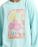 The Roxy Girls Girls Lineup Sweatshirt in Aqua Splash