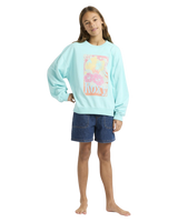 The Roxy Girls Girls Lineup Sweatshirt in Aqua Splash