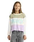 The Roxy Girls Girls Sundaze Sprit Sweatshirt in Coconut Milk
