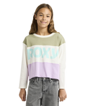 The Roxy Girls Girls Sundaze Sprit Sweatshirt in Coconut Milk