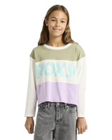 The Roxy Girls Girls Sundaze Sprit Sweatshirt in Coconut Milk