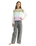 The Roxy Girls Girls Sundaze Sprit Sweatshirt in Coconut Milk