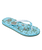 Girls Pebbles VII Flip Flops in Gold & Turquoise