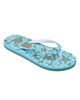 Girls Pebbles VII Flip Flops in Gold & Turquoise