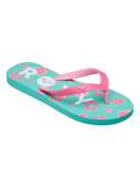 Girls Tahiti VII Flip Flops in Light Green & Magenta