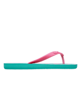 Girls Tahiti VII Flip Flops in Light Green & Magenta