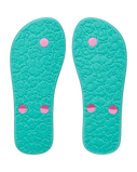 Girls Tahiti VII Flip Flops in Light Green & Magenta