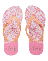Girls Viva Stamp Flip Flops in Oak & Gold
