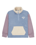The Roxy Girls Girls Lazy Weekend 1/4 Zip Fleece Jacket in Blue Blizzard