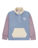 The Roxy Girls Girls Lazy Weekend 1/4 Zip Fleece Jacket in Blue Blizzard
