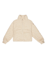 Girls Blurry Cloud Zip Fleece Jacket in Parchment