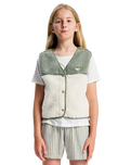 The Roxy Girls Girls Iconic Color Block Gilet in Oil Green