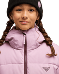 The Roxy Girls Girls Snowyhill Technical Puffer Jacket in Discreet Mauve