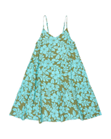 The Roxy Girls Girls Sunlit Dreams Tent Dress in Oil Green The Mo Mini Rg