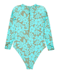 Girls Spirit Onesie Swimsuit in Oil Green