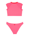 Girls Aruba Crop Lycra Bikini Set in Sangria Sunset