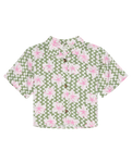 The Roxy Girls Girls Salty Sun Shirt in Basil Party Waves