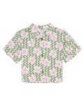 The Roxy Girls Girls Salty Sun Shirt in Basil Party Waves