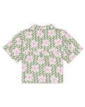 The Roxy Girls Girls Salty Sun Shirt in Basil Party Waves