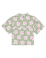 The Roxy Girls Girls Salty Sun Shirt in Basil Party Waves