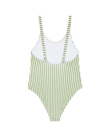 Girls Bico Active One Piece Swimsuit in Oil Green