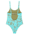 Girls Spirit One Piece Swimsuit in Oil Green