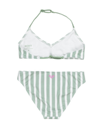 The Roxy Girls Girls Bico Active Tri Bikini Set in Basil Active Stripe