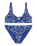 Girls Shadow Floral Bralette Bikini Set in Dazzling Blue Coastline Ditsy