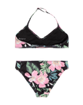 The Roxy Girls Girls Shadow Floral Brasic Tri Bikini Set in Anthracite Shadow Floral