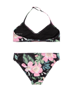 The Roxy Girls Girls Shadow Floral Brasic Tri Bikini Set in Anthracite Shadow Floral