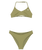 Girls Solid Active Tri Bikini Set in Oil Green