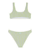Girls Bico Active Bralette Bikini Set in Oil Green