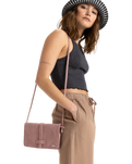The Roxy Womens Peaceful Bay Crossbody Bag in Pink Carnation