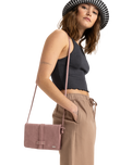 The Roxy Womens Peaceful Bay Crossbody Bag in Pink Carnation