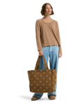 The Roxy Feeling Embroidery Beach Bag in Woodsmoke