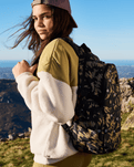 The Roxy JayJay Active Backpack in Anthracite Big Flowers