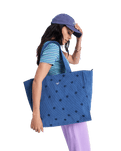 Feeling Embroidered Beach Bag in Dutch Blue