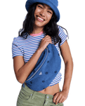 Feeling Embroidered Bumbag in Dutch Blue