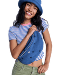 Feeling Embroidered Bumbag in Dutch Blue