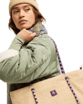 The Roxy Electric Flow Sherpa Tote Bag in Pebble