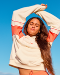 The Roxy Womens Essential Energy Blockd Hoodie in Egret
